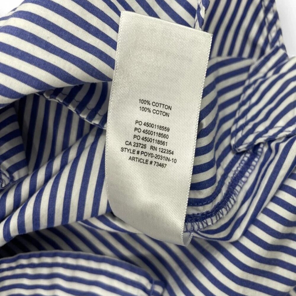 Group Babaton Aritzia Blue Pin Stripe Button Cotton Top Shirt Women's Small S - Picture 10 of 10